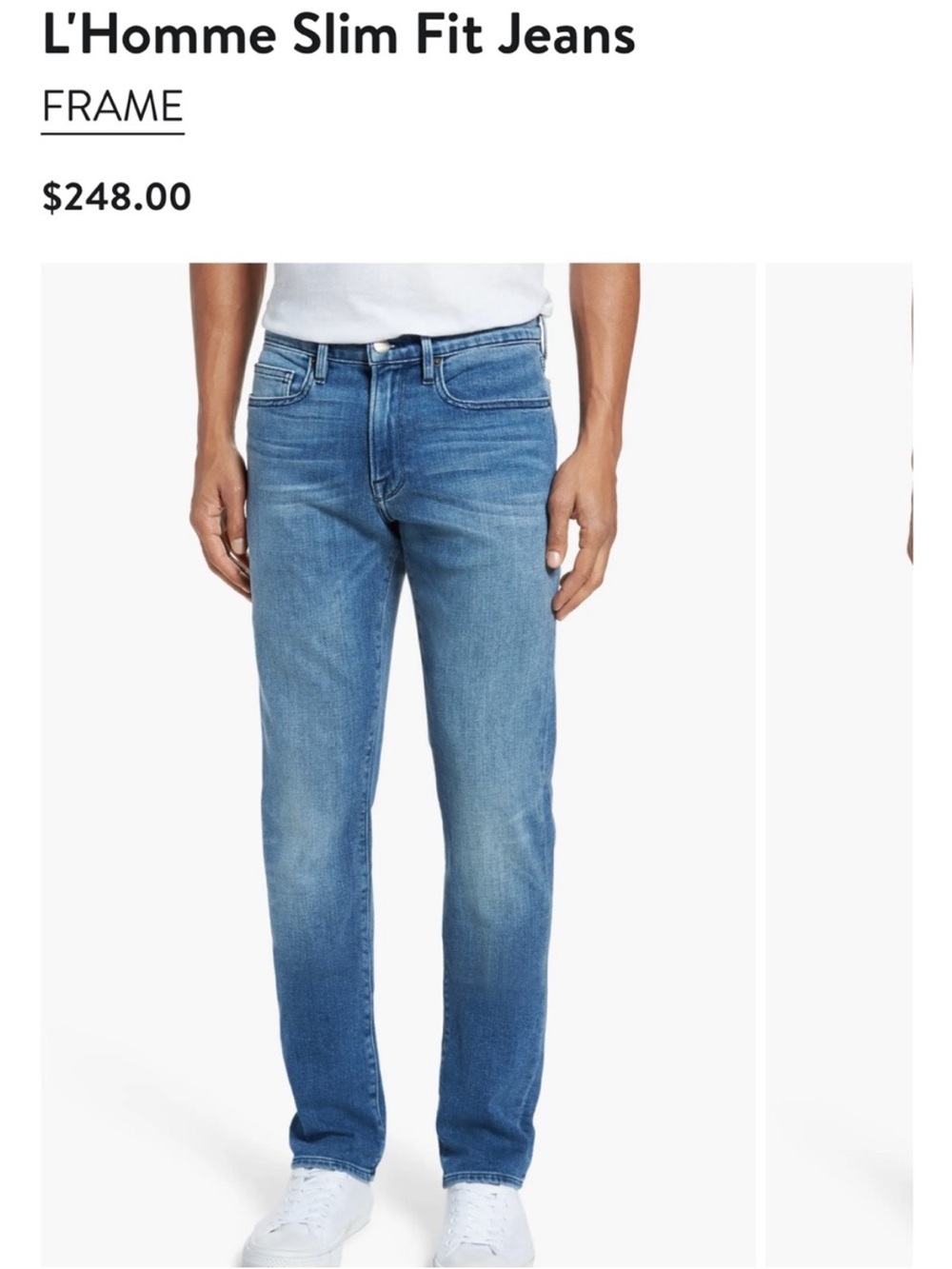 Frame Denim L'Homme Slim Jeans in Medium Blue Wash